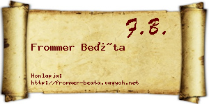 Frommer Beáta névjegykártya