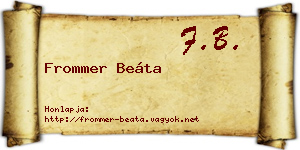 Frommer Beáta névjegykártya