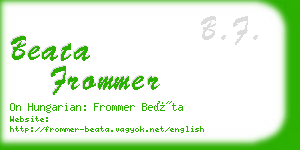 beata frommer business card